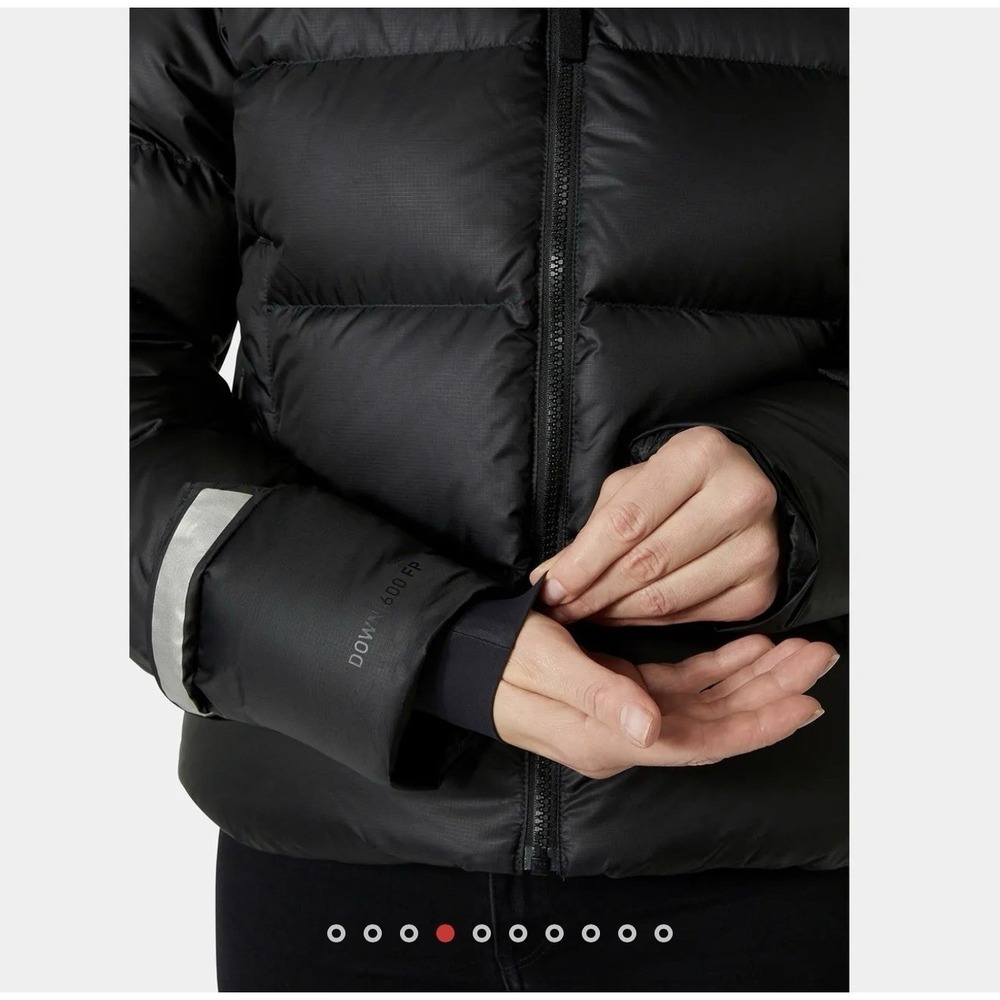 Helly Hansen Womens Essence Down Hooded Jacket Black Medium New 53818-990 *Logo* - Picture 12 of 13